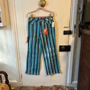 Simon Miller Blue and Green Striped Jeans